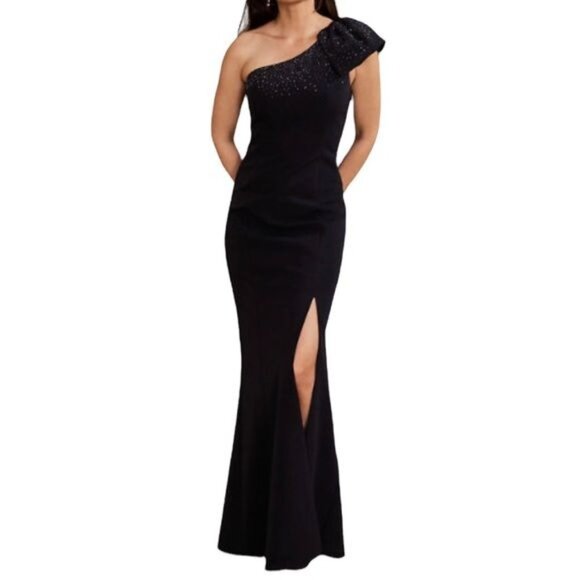BHLDN Aidan Mattox Ryanne Dress in Navy Size 4 NWT